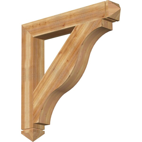 Ekena Millwork Funston Arts & Crafts Rough Sawn Bracket, Western Red Cedar, 6"W x 44"D x 44"H BKT06X44X44FST03RWR - main
